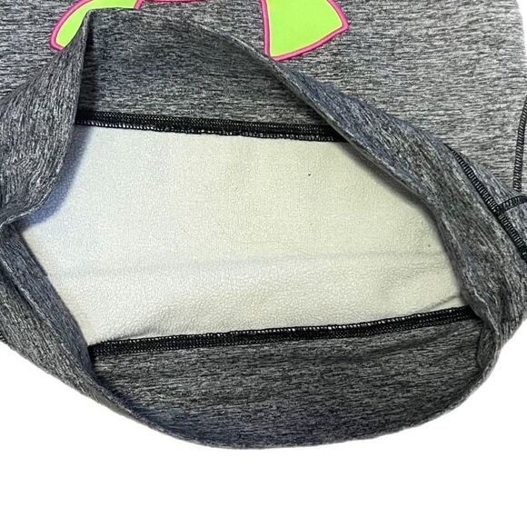 Under Armour Logo Grey Hoodie with Hand Warmer Pockets. Fleece Lined.  No Sz Lab - Picture 4 of 6